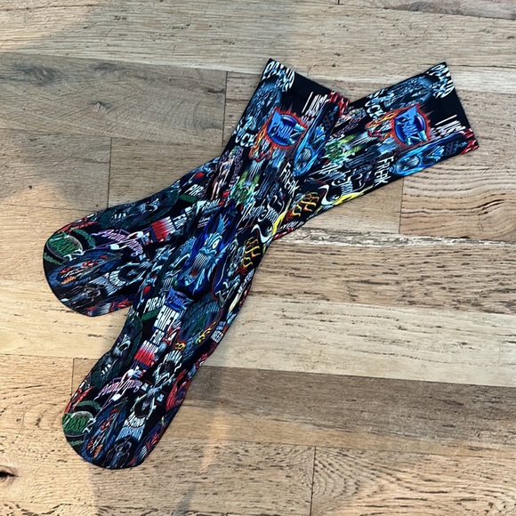 PiranaZ Psycho Speed Logo Knee High Over the Calf Racing Socks Unisex - Picture 3 of 11